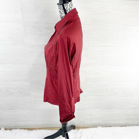 Karen Millen Exaggerated V-Neck Smocked Popover Top - Picture 6 of 8